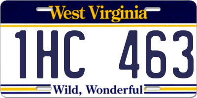 WV license plate 1HC463