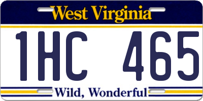 WV license plate 1HC465