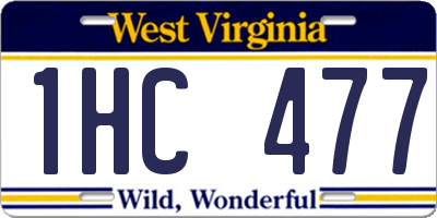 WV license plate 1HC477