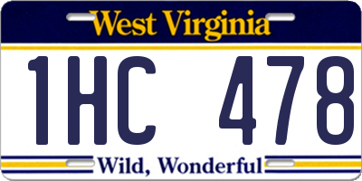 WV license plate 1HC478