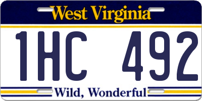 WV license plate 1HC492