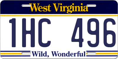 WV license plate 1HC496
