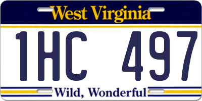 WV license plate 1HC497