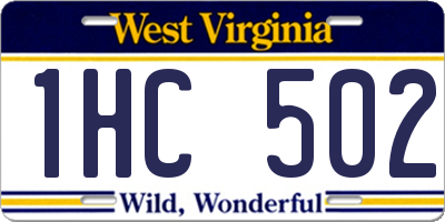 WV license plate 1HC502
