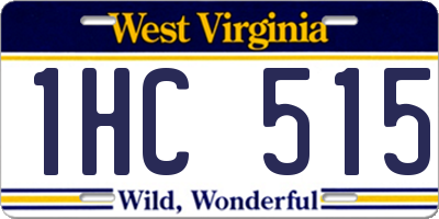 WV license plate 1HC515