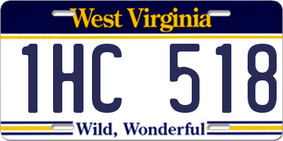 WV license plate 1HC518
