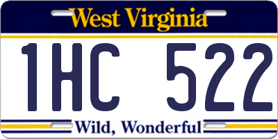 WV license plate 1HC522