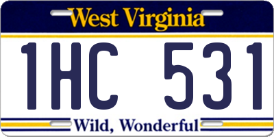 WV license plate 1HC531