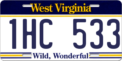 WV license plate 1HC533