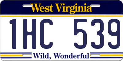 WV license plate 1HC539