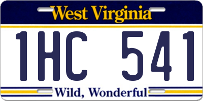 WV license plate 1HC541
