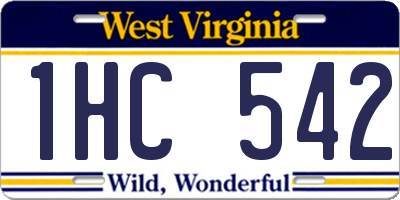WV license plate 1HC542