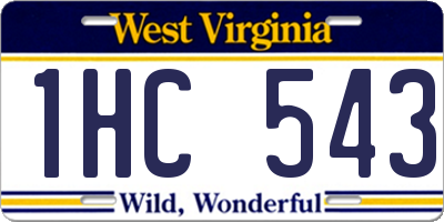 WV license plate 1HC543