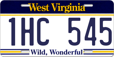 WV license plate 1HC545