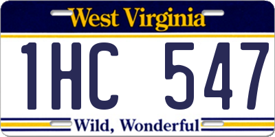 WV license plate 1HC547