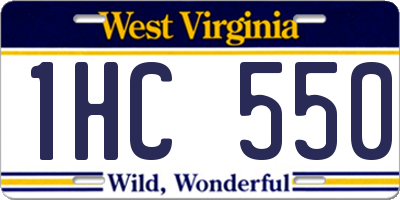 WV license plate 1HC550