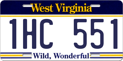 WV license plate 1HC551