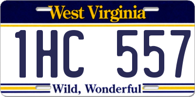 WV license plate 1HC557