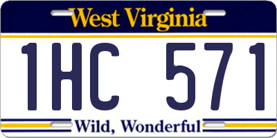 WV license plate 1HC571