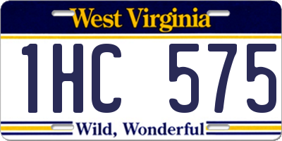 WV license plate 1HC575