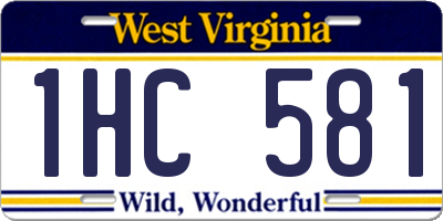 WV license plate 1HC581