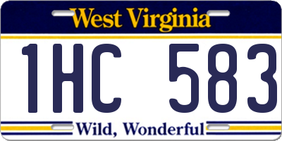 WV license plate 1HC583