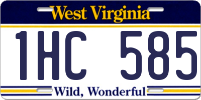 WV license plate 1HC585