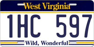 WV license plate 1HC597