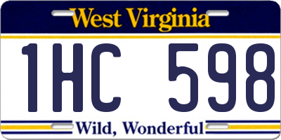 WV license plate 1HC598