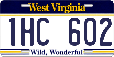 WV license plate 1HC602