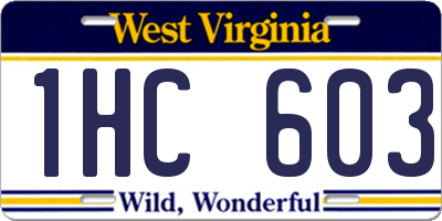 WV license plate 1HC603