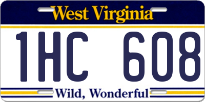 WV license plate 1HC608
