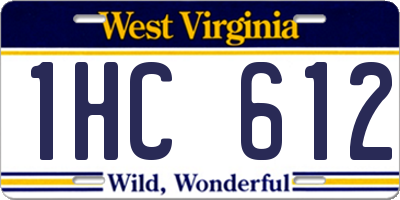 WV license plate 1HC612