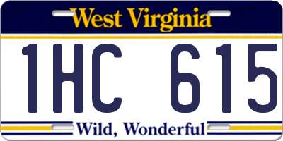 WV license plate 1HC615