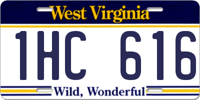 WV license plate 1HC616