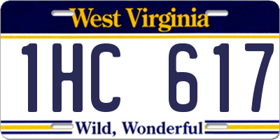 WV license plate 1HC617