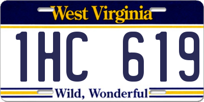 WV license plate 1HC619