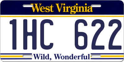 WV license plate 1HC622