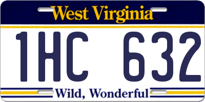 WV license plate 1HC632