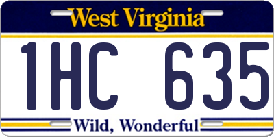 WV license plate 1HC635