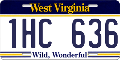 WV license plate 1HC636