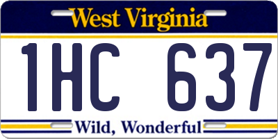 WV license plate 1HC637