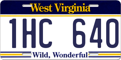 WV license plate 1HC640
