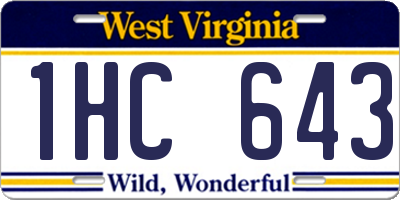 WV license plate 1HC643