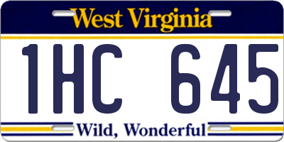 WV license plate 1HC645