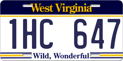 WV license plate 1HC647