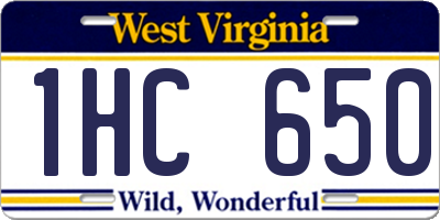 WV license plate 1HC650