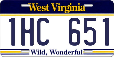 WV license plate 1HC651