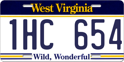 WV license plate 1HC654
