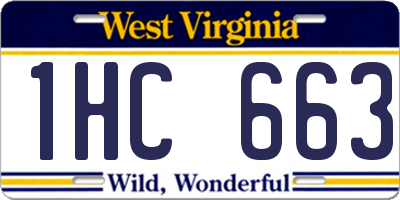 WV license plate 1HC663